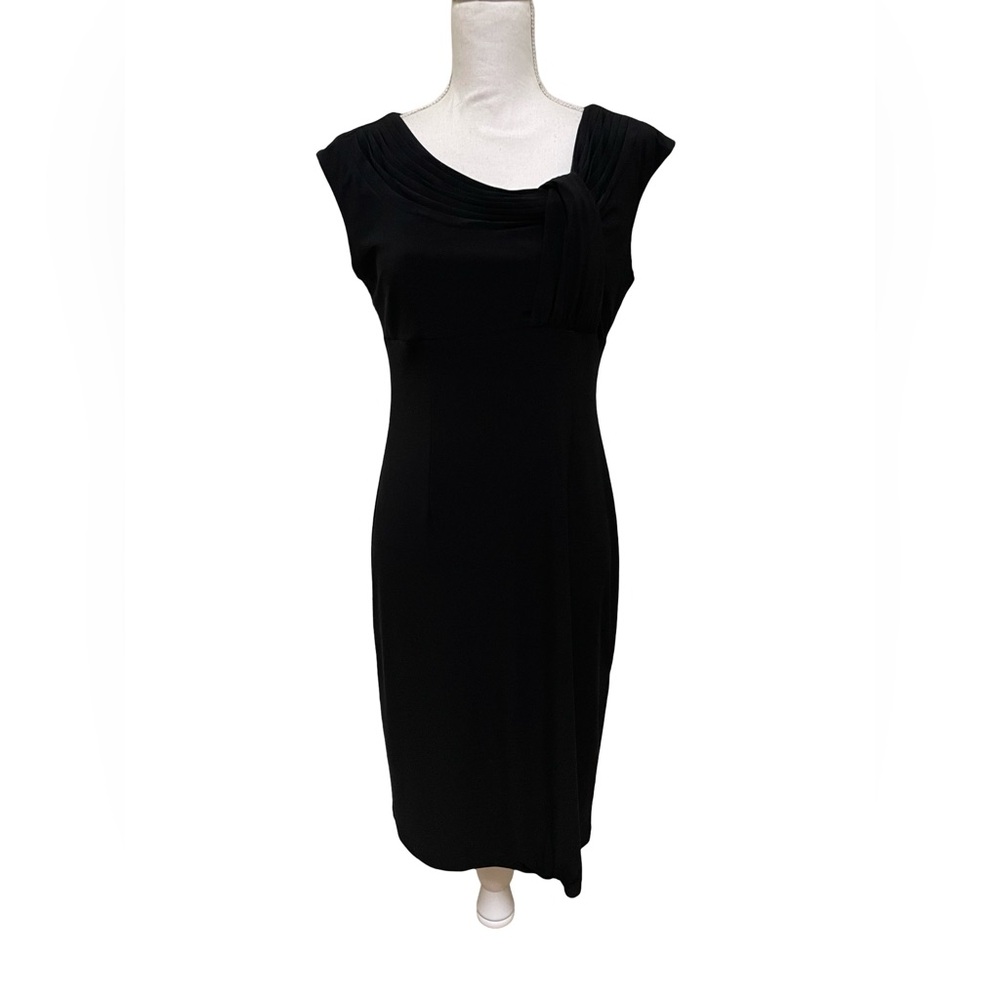 Julian Taylor Black Sheath Dress with Cap sleeves